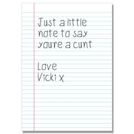 Personalised Note To Say You'Re A Cunt Card